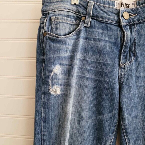 Paige Jeans Womens 28 Verdugo Ultra Skinny Distressed Ripped Medium Wash - Picture 6 of 12